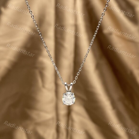 NEW Certified 1ct. t.w. Moissanite Solitare Pendant Necklace - Picture 6 of 6